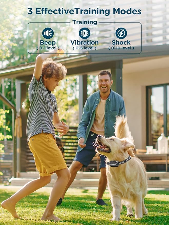 Wireless Dog Fence for 2 Dogs, GPS Wireless Dog Collar with 3 Warning Modes, Pet Containment System with AI Smart Signal, Electric Dog Fence Collar for Outdoor Use Only(2 Collars)