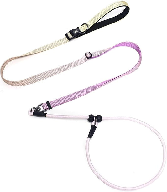 QQPETS Adjustable Slip Lead Dog Leash, Hands Free Waist Leash for Dog Walking, Reflective Training Lead with 360° Swivel Anti-Tangle, 4-7 ft Length for All Breeds