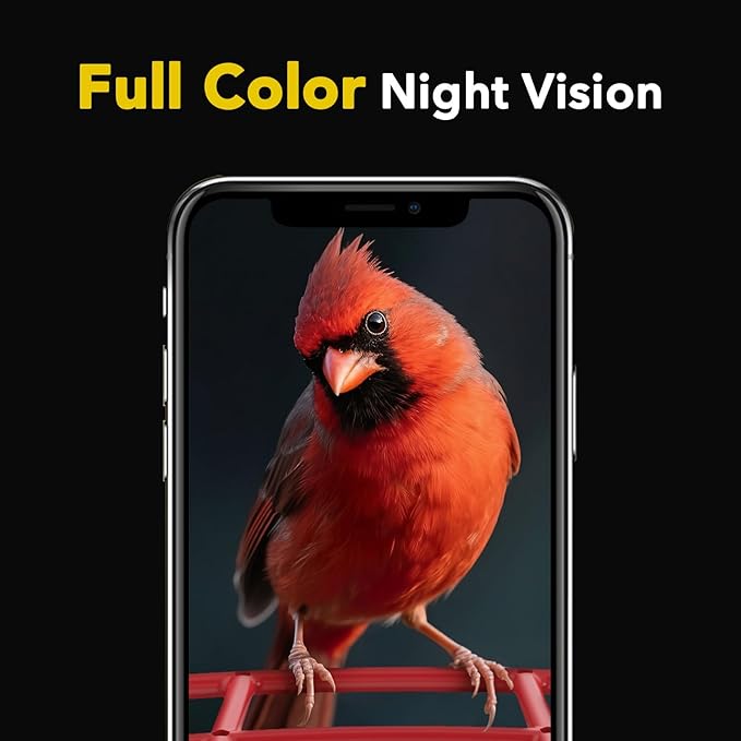 Smart Bird Feeder with Camera 2K Live Real-Time Alert AI Identify with 32G Card DIY Attachments Camera Bird Feeder Solar Powered Wireless Outdoor Birdwatching Gift for Birds Lover, Red