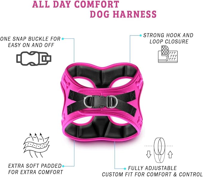 Comfort Fit No Pull Dog Harness for Small Medium & Large Dogs – Soft Padded Adjustable Buckles Step in Pet Harness with Leash Clips Reflective Straps with Easy Control & Handle Pet Vest Harness