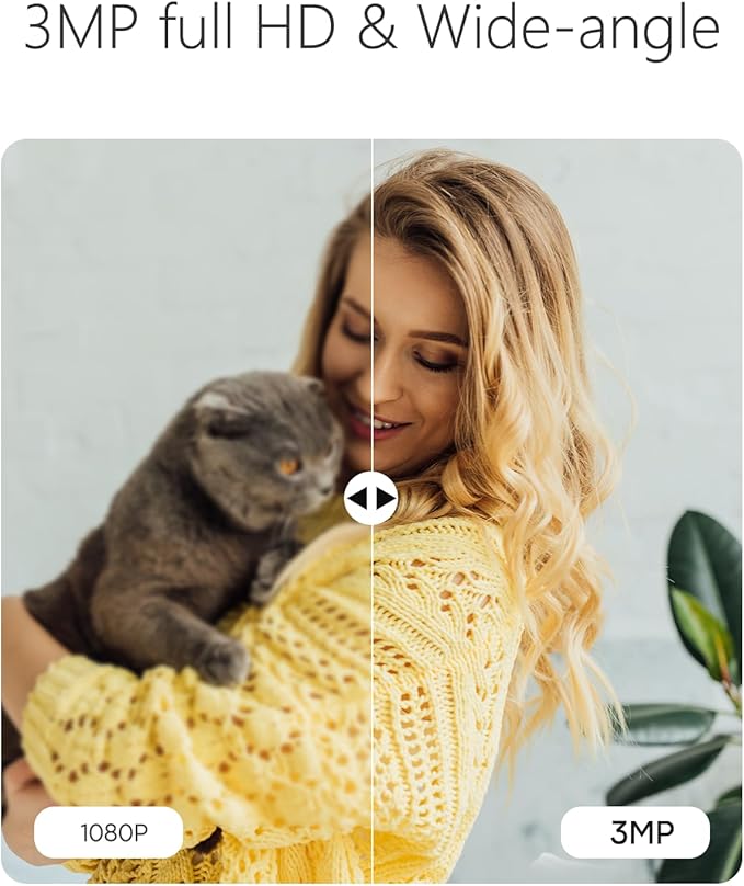 VSTARCAM 3MP Pet Cameras, Security Camera Indoor, Interactive Cat/Pet Camera with Phone App, 2.4GHz with IR Night Vision, AI Motion Tracking, 2-Way Audio, 24/7 Cloud & SD Card Storage