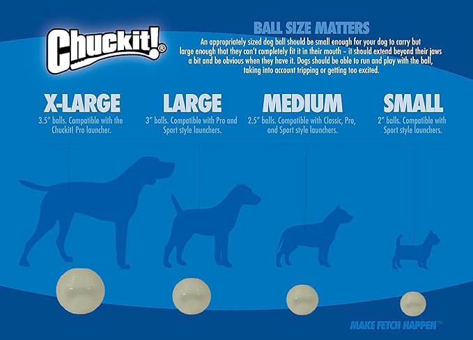 Chuckit! Glow in the Dark Bouncy Balls - Ball for Dogs, Chuckit Dog Toy, Max Glow Balls - Extra-Large, 3.5 Inch, Pack of 1