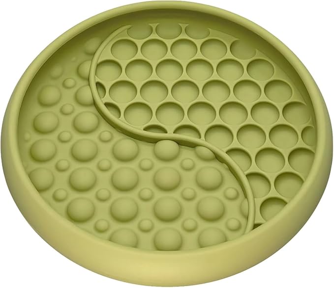 Lick Mat for Dogs, Silicone Slow Feeder Licking Mat with Non-Slip Suction Cups, Freeze-Friendly Lick Bowl for Enrichment Play, Anxiety Relief & Keeps Busy (6.0" x 1.0" Green)
