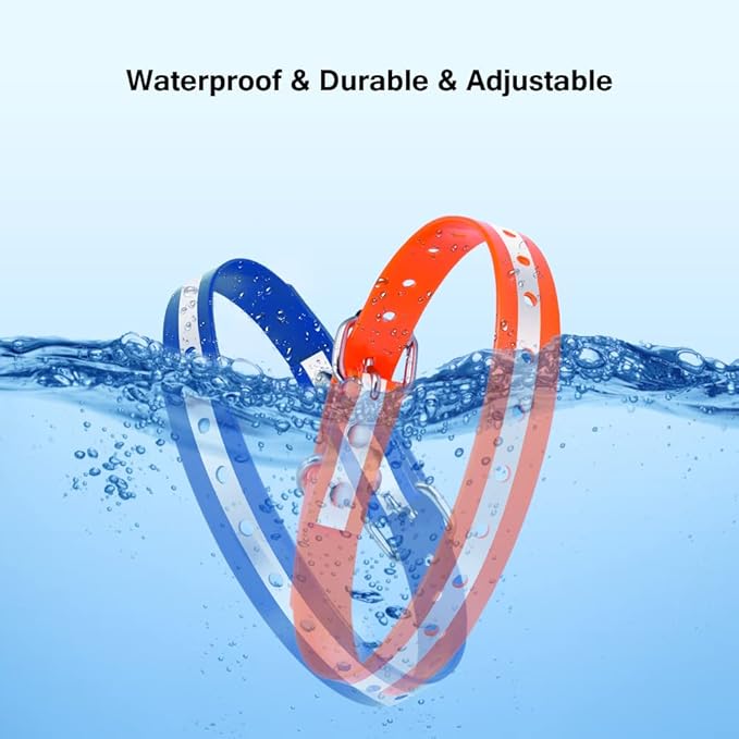 PetJoy Dog Collars Strap, Replacement Collar for Shock Reflective Collar, Adjustable Classic Dog Collar Strap for All Varieties Small Medium Large Dogs (Blue & Orange)