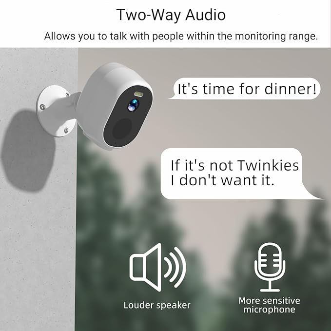 Rraycom 4PC 2.4G/5GHz WiFi Security Cameras Wireless Outdoor - 2K Battery Powered Camera for Home Security,Color Night Vision, AI Motion Detection,2-Way Talk,Waterproof,Works w/Alexa,Cloud/SD Storage