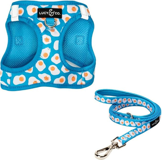 Lucy & Co. Eggcelent Step-in Cat Harness & Leash Bundle – Reflective, Breathable & Adjustable Harness for Cats, Kittens & Small Dogs, Lightweight & Secure and Dual Leash Clips – X-Small