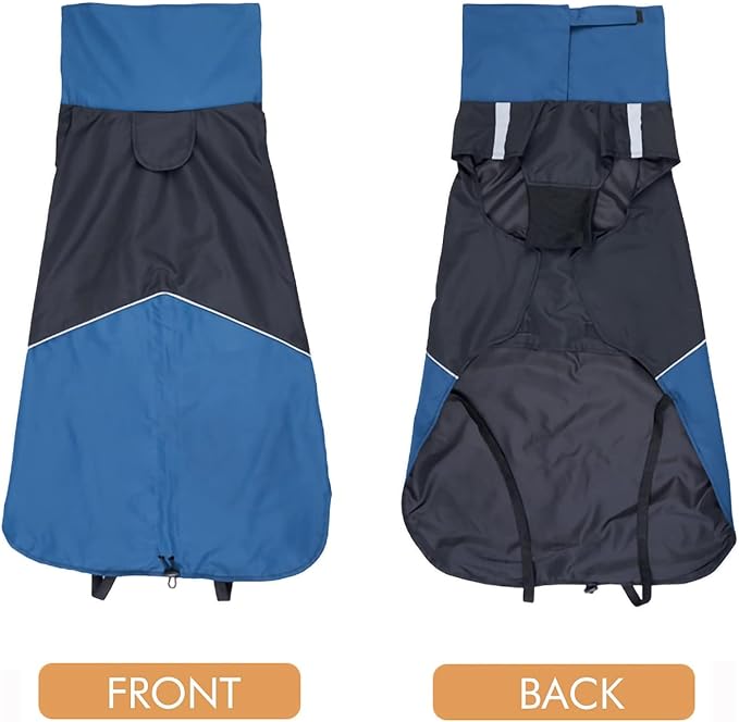 Dog Warm Coats - Windproof Dog Winter Outdoor Jackets Cold Weather Coats for Dog Waterproof Dog Raincoats with Hole for Dog Leash,Black Blue M
