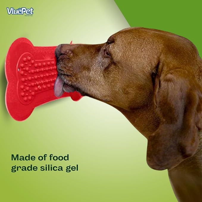 VALUEPET | Dog Lick Mat - Silicone Lick Mat for Anxiety Relief - Slow Feeder Licking Pad for Butter, Yogurt, & Peanut - Suitable for Dog Training, Boredom Reducer, Bathing & Grooming - Bone - 6.6 Inch