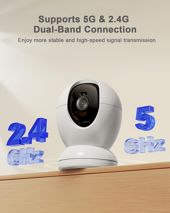 usogood 2.5K Indoor Camera for Home Security, 360°Pet Camera Indoor with Phone App,Support 5G/2.4Ghz WiFi, Auto Motion Tracking Detection,2-Way Audio,Compatible with Alexa,Best Gift（2-Pack ）