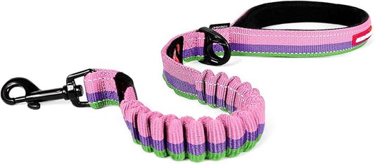 EzyDog Zero Shock Dog Leash - Shock Absorbing Bungee Leash for Dogs That Pull or Excite - Dual Handle and Reflective for Large, Medium, or Small Dogs (25-inch, Bubble Gum)