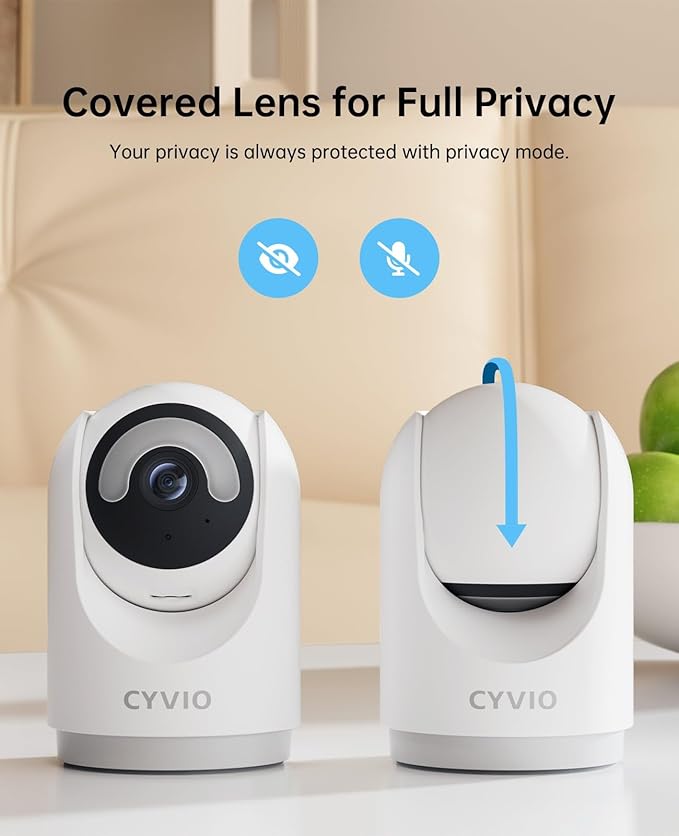 5MP Indoor Security Camera, 3K Pan-Tilt WiFi Surveillance Camera with AI Motion Detection, Human Tracking, Color Night Vision, 2-Way Audio, Bluetooth Setup, No Subscription, for Baby/Pet/Home