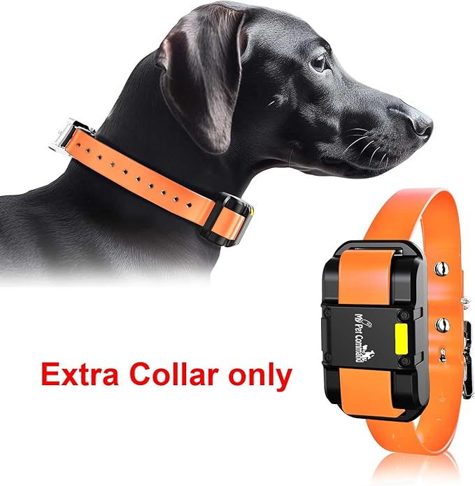 My Pet Command Long Range Dog Training Collar with Remote 1 Mile/5280 Ft Safe Shock, Vibrate, Tone, Flashing Beacon Lights, Rechargeable Waterproof Remote device, add up to 2 Collars. Xtra Collar only