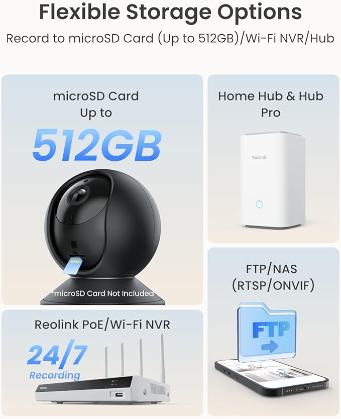 REOLINK E1 Pro(Black) 3K PT Wi-Fi Indoor Camera for Baby & Pet Monitoring, Auto Tracking, 5MP Night Vision Enhanced by F1.6 Aperture, Person/Pet/Baby Crying Detection, 2.4/5GHz Wi-Fi, Two-Way Audio