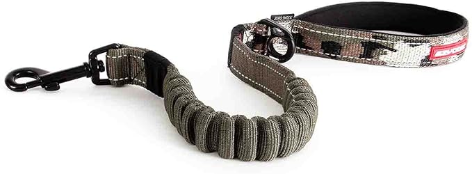 EzyDog Zero Shock Dog Leash - Shock Absorbing Bungee Leash for Dogs That Pull or Excite - Dual Handle and Reflective for Large, Medium, or Small Dogs (25-Inch, Green Camo)