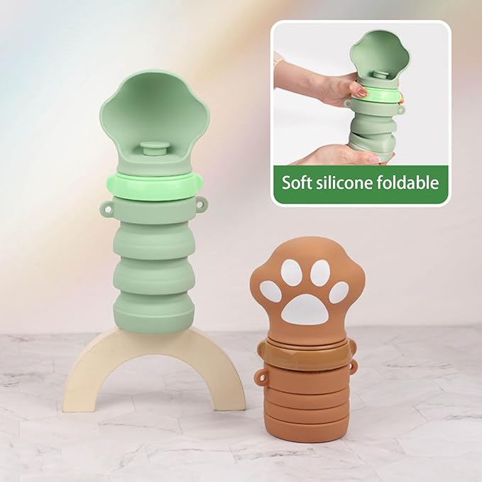 1. 400ml Leakproof Dog Water Bottle Portable Outdoor Travel Drinking Dispenser with Silicone Bowl for Pets Portable Pet Water Dispenser