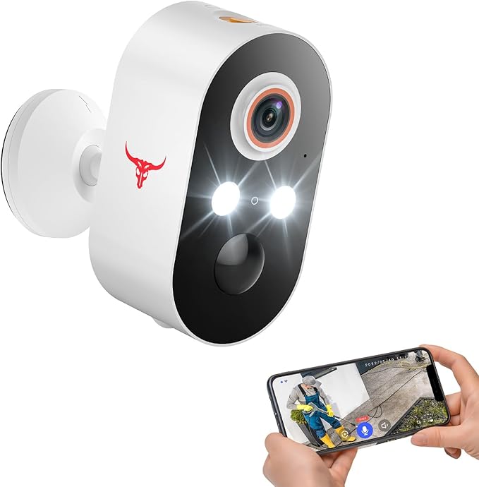 1080p Wireless Security Camera, 2.4GHz Wi-Fi Only, Color Night Vision, AI Human Detection, PIR Motion Detection, 2-Way Talk, Outdoor Surveillance Bullet Cam, No Solar Panel Included (1 Pack)