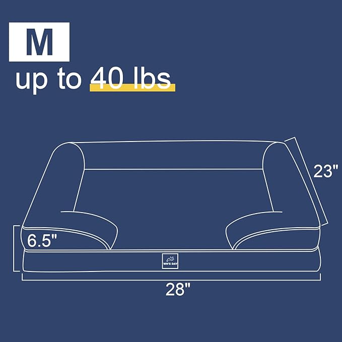 Orthopedic Dog Bed for Large Medium Sized, Washable Memory Foam Large Dog Bed, Medium Pet Sofa with Removable Cover, Washable Waterproof Pet Couch Beds(Pink, M)