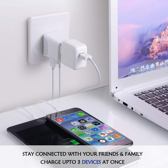 Ceptics Brazil Travel Adapter Plug With Dual USB - USA Input - Type N - Ultra Compact - Perfect for Cell Phones, Laptop, Camera Chargers, iWatch and More (CTU-11C)