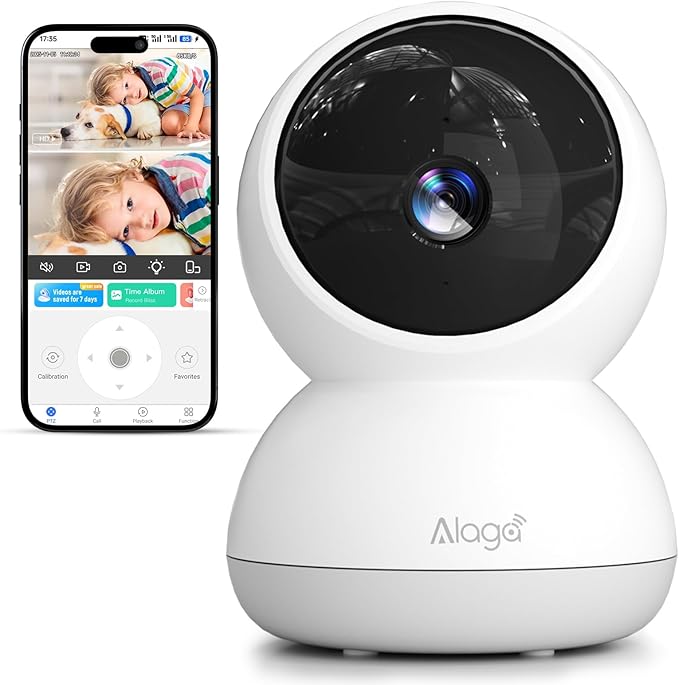 Indoor Camera, 3K HD Indoor Security Camera, 360° Pan/Tilt Pet Camera, 2-Way Audio, Siren, Night Vision, Baby/Pet Monitor with Phone App 2.4G and 5G WiFi, Compatible Alexa and Google Assistant