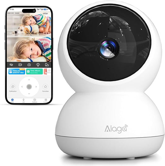 Indoor Camera, 3K HD Indoor Security Camera, 360° Pan/Tilt Pet Camera, 2-Way Audio, Siren, Night Vision, Baby/Pet Monitor with Phone App 2.4G and 5G WiFi, Compatible Alexa and Google Assistant