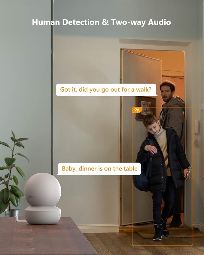 Imou Security Camera Indoor Camera Pan/Tilt Wireless Home Camera, Plug-in WiFi Camera Baby Monitor with Night Vision, 2-Way Audio, Human & Sound Detection, Motion Tracking(2.4G ONLY)