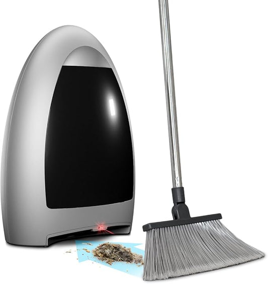 EyeVac Home Touchless Vacuum Automatic Dustpan - Great for Sweeping Pet Hair Food Dirt Kitchen - Ultra Fast & Powerful, No More Bending Down, Bagless, Corded, Automatic Sensors, 1000 Watt (Silver)