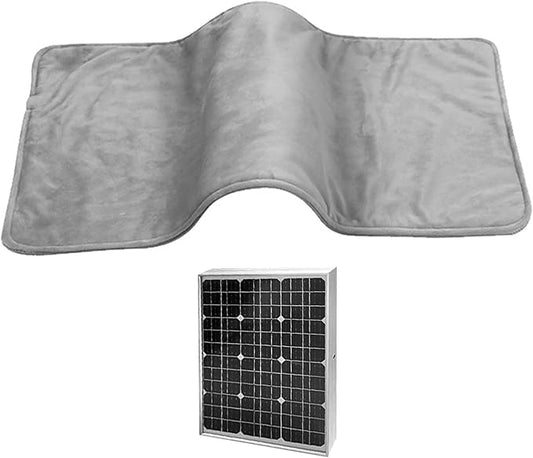 Solar Panel Pet Heating Pad 12V Soft Heated Mat IPX7 Waterproof Warm Blanket for Dogs Cats Outdoor Kennel Camping and Winter Pet Care