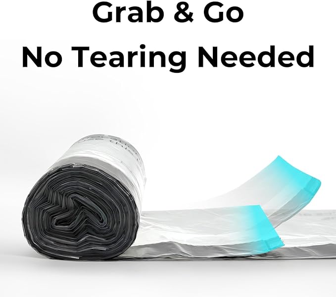 100 Pack Cat Litter Waste Bags, Compatible with Litter Robot 4 & 3, Pre-Separated Transparent Drawstring Liners, Heavy Duty 9-11 Gallon Replacement Bags for Self-Cleaning Litter Box