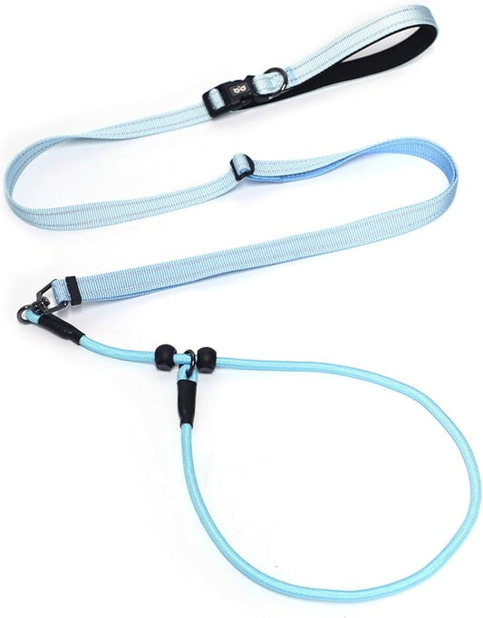 QQPETS Adjustable Slip Lead Dog Leash, Hands Free Waist Leash for Dog Walking, Reflective Training Lead with 360° Swivel Anti-Tangle, 4-7 ft Length for All Breeds