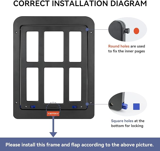 NAMSAN Cat Screen Door, Flap Opening 8.3 x 10.3 inches, Doggie Door for Screen Door, Window Cat Door Magnetic Self-Closing, Cat Door for Sliding Door, Lockable, Black