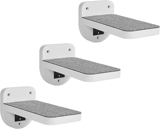 ESPETS Set of 3 Natural Wood Cat Steps for Wall - Wall Mounted Cat Shelves & Perches, Indoor Kitty Climbing Stairs & Ladder - Holds up 30lbs