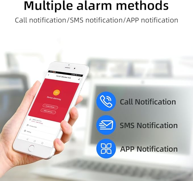 YBJ Wireless Home Alarm System, DIY WiFi Alarm System for Home Security with APP Alert, 16-Piece-Kit (Motion Detector, Door Sensors, Remote Control, Siren), Compatible with Alexa and Google Assistant
