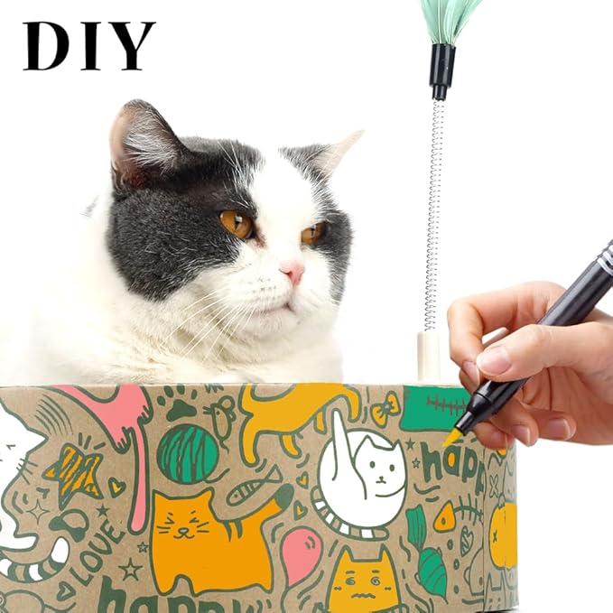 Cat Scratcher Cardboard 2in1 Oval Cat Scratcher Bed for Indoor Cats Cat Scratch Pad Bowl with Scratching Toy Corrugated Lounge Bed&Furniture Protector &Training Toy XL（Green）