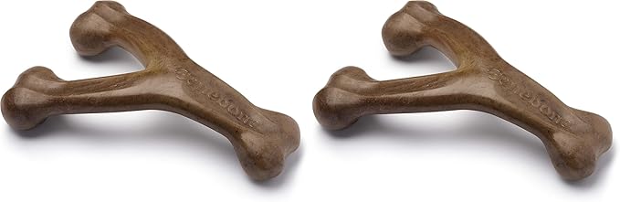 Benebone Wishbone Dog Chew Toy for Aggressive Chewers | Real Bacon Flavor | Made in USA | Giant Size | Pack of 2