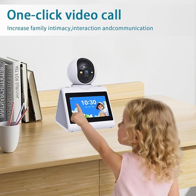 Two Way Video Camera,Indoor Home Security Cameras Baby Monitor Pet Dog Camera with Phone App,Motion for Elderly/Nanny/Pet/Dog/Baby,Audio Calling Device Pan Til,Motion Detection