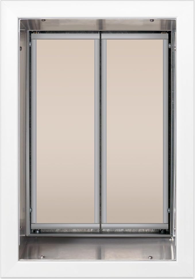 Plexidor Performance Pet Doors for Cats and Dogs - Wall Mount Pet Door with Lock and Key - Energy Efficient - White (Large Plus)