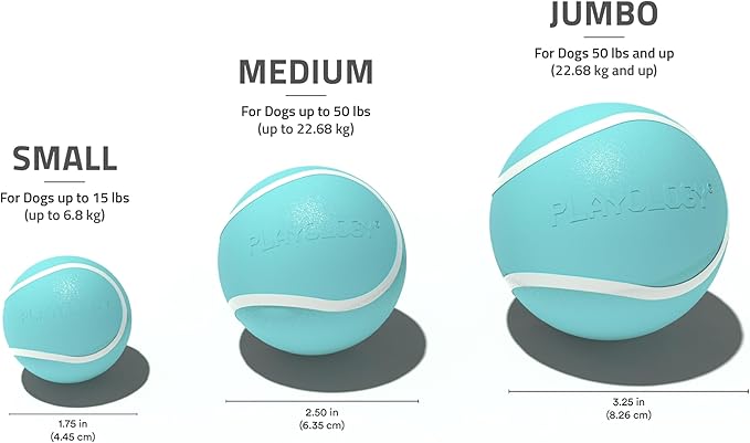 Playology Dog Toys | Squeaky Chew Ball - Bouncy Durable Floating Fetch Ball for Dogs, Value 3-Pack | Small Peanut Butter Scented Toy - Easy to Clean and Made from Non Toxic Materials