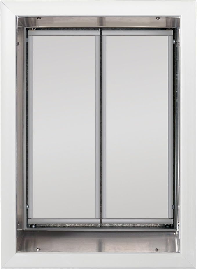 Plexidor Performance Pet Doors for Cats and Dogs - Wall Mount Pet Door with Lock and Key - Energy Efficient - White