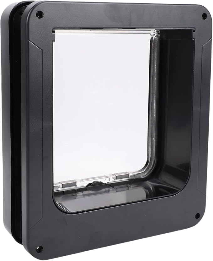 Pssopp Automatic Sensing Pet Door Smart Cat Door, Automatic Electric Sensing Easy Installation Cat Flap for Kitty Kittens Doggie