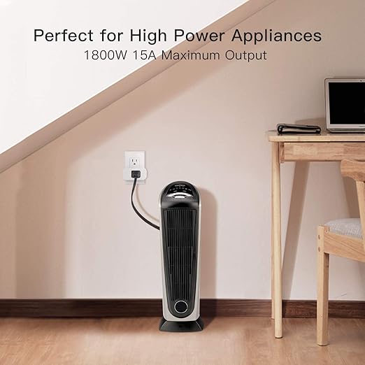 TREATLIFE Smart Plug, 2.4GHz 15 Amp WiFi Smart Outlet with Child Lock and Vacation Mode, Reliable WiFi Connection, Compatible with Alexa and Google Assistant, No Hub Required, Remote Control,1 Pack