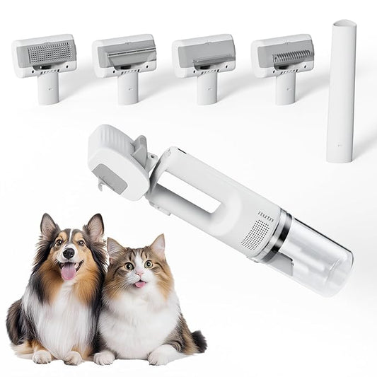 Dog Vacuum For Shedding Grooming, Pet Grooming Vacuum For Dogs Cat, Vacuum Pet Hair Remover Tool with Slicker Deshedding Dog Brush for Shedding Dematting Comb Kit