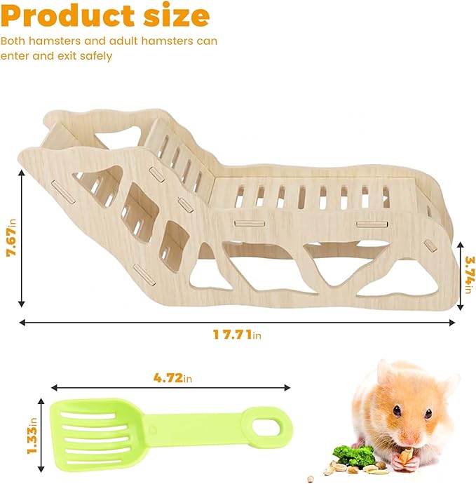Hamster Hideout Climbing Ladder and Tunnel, Small Animal Tunnel Hideout, Ideal for Bedding Burrowing & Accessory Connecting, Effortless Assembly, Sturdy Durable, H