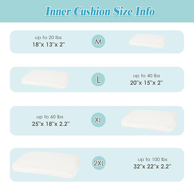 Cute Washable Dog Bed for Small Medium Dogs, Orthopedic Plush Rectangle Anti-Anxiety Dog Bed, Medium Calming Bolster Puppy Bed with Durable Removable Zipper Cover&Anti-Silp Bottom, 30in, Cream