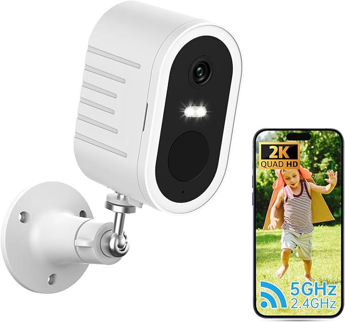 Security Cameras Wireless Outdoor, 2K Battery Powered WiFi Cameras for Home Security , Surveillance Camera AI Motion Detection Spotlight Siren Alarm, Color Night Vision, 2-Way Talk, IP66 Waterproof