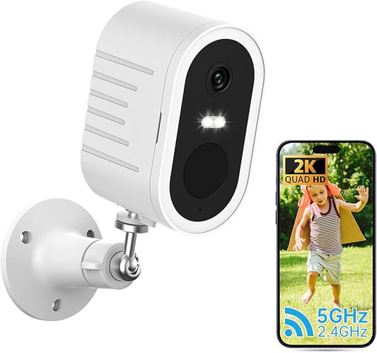 Security Cameras Wireless Outdoor, 2K Battery Powered WiFi Cameras for Home Security , Surveillance Camera AI Motion Detection Spotlight Siren Alarm, Color Night Vision, 2-Way Talk, IP66 Waterproof