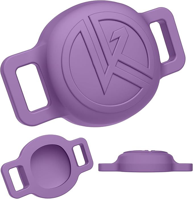 Tile Sticker Cat Collar Holder (2024): The Smallest, Lightest, and Most Comfortable Tracking Case for Cats - Track Your Pet with iPhone Samsung Android Device - Life360 for Boy Girl Kittens (Purple)