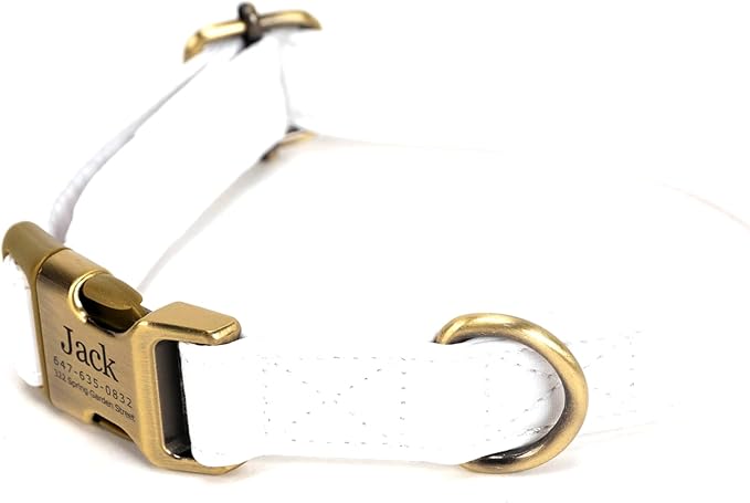 Personalized Dog Collar with Name and Phone Number Engraved,Adjustable Custom Puppy Collar,Organic Cotton Pet Collar for Small Medium Large Boy Girl Dogs