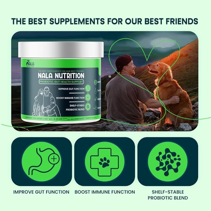Advanced Probiotics for Dogs | Dog Probiotic for Digestive Health | Gut Supplement & Dog Probiotics | 45 Scoops