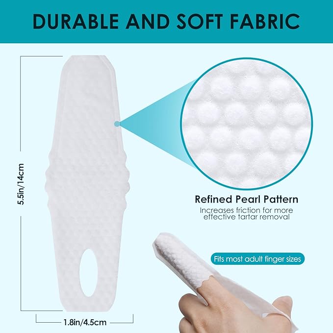 Pet Finger Wipes for Dogs & Cats, Gentle Dental Cleaning Wipes, Dog Finger Toothbrush Wipes, Helps Remove Plaque & Tartar, Fresh Breath Care (50 PCS)