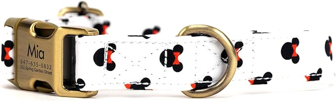 Personalized Dog Collar with Name and Phone Number Engraved,Adjustable Custom Puppy Collar,Organic Cotton Pet Collar for Small Medium Large Boy Girl Dogs